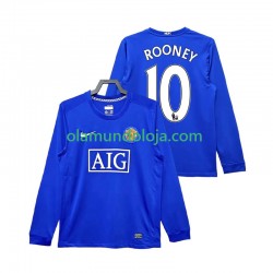 Camisola Manchester United Rooney 10 2009 Retro Homem Equipamento Terceiro 2008 Manga Comprida